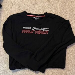 Tommy Hilfiger Black Crewneck with Red Logo